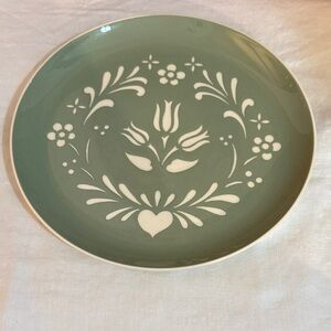 Vintage Harkerware Dinner Plate 10” Provencial Green Grand Millennial Cottage